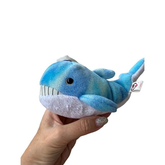 Ty Captain the Whale Beanie Baby 2004 8” x 5” Blue White Handmade China Vintage - Picture 14 of 17